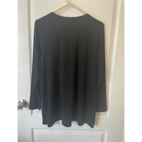 NWT Eileen Fisher Crew Neck Tunic Black Size PL Long Sleeve - Picture 6 of 11